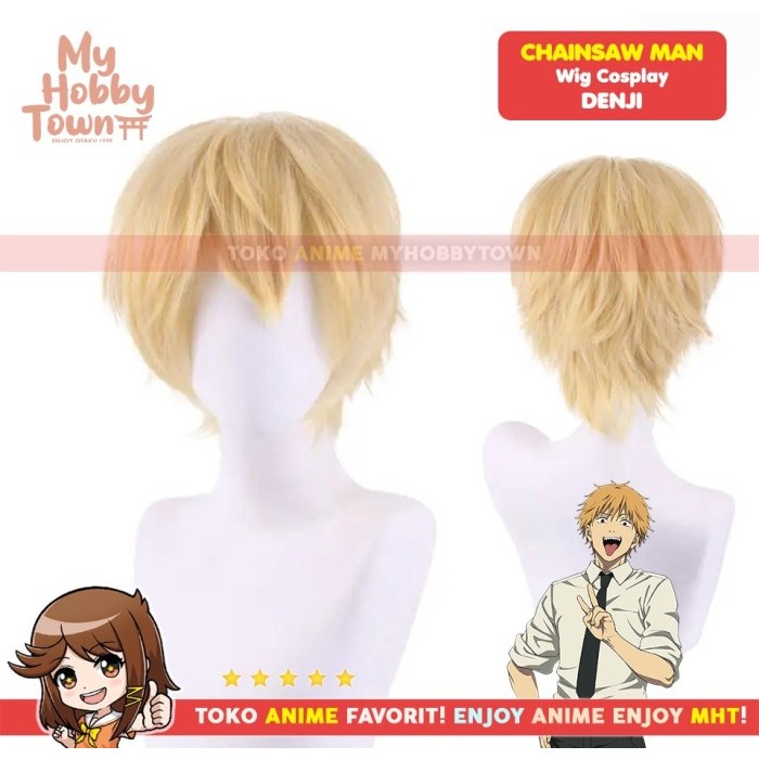 PREMIUM Wig Cosplay Anime Chainsaw Man : Denji Blonde