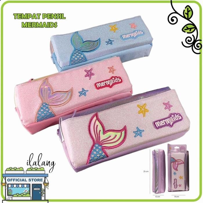 

Tempat Pensil smiggle mermaid Kotak pensil glitter anak perempuan