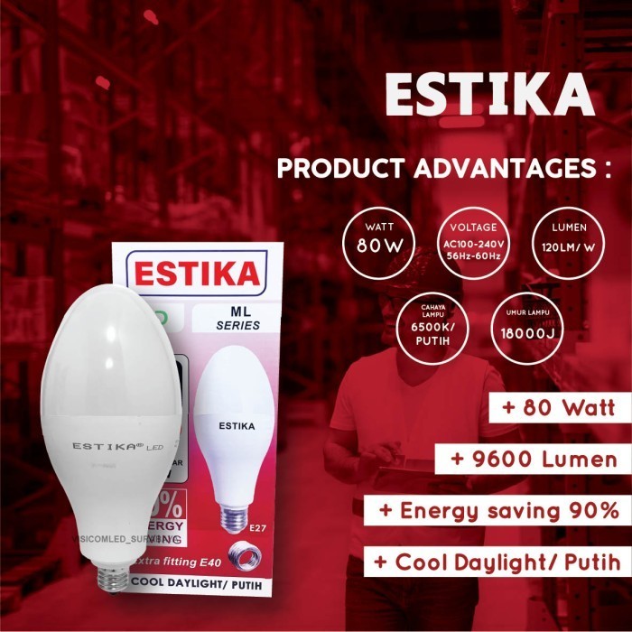 (Expert) LAMPU LED BOWLING 80W 80WATT 80 W WATT ESTIKA