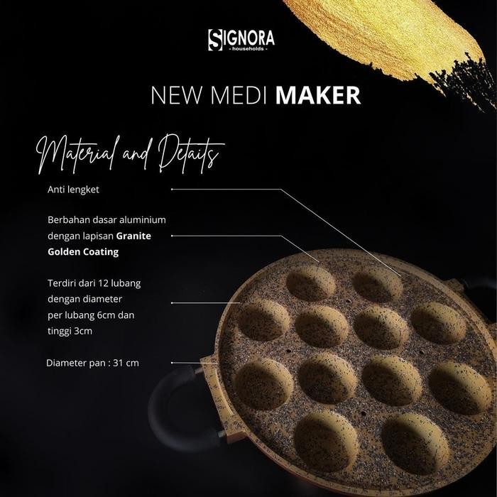 

Medi Maker Signora/Cetakan Kue Apem/Kue Lumpur/Bika Ambon Gratis Ongkir