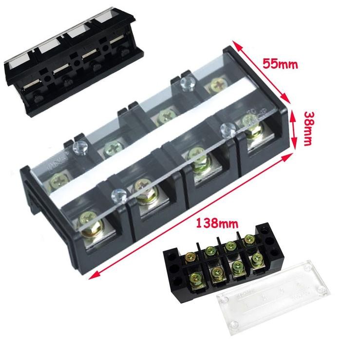 Terminal 4P 100A Terminal Block Terminal Blok 4Pin 100A Tc-1004 4P100A