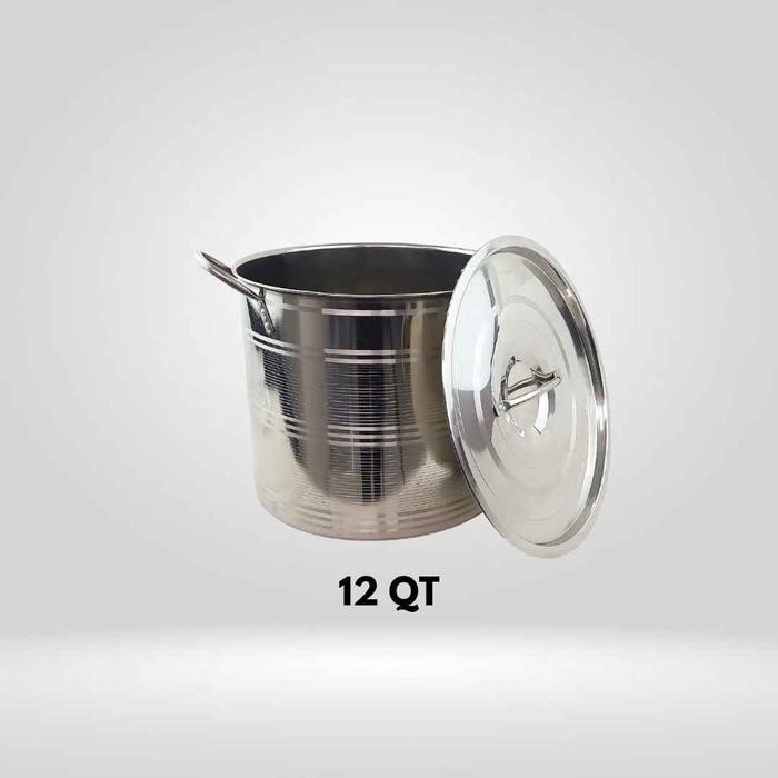 TONG AIR STOKPOT SANGAT TEBAL PANCI BESAR STAINLESS + TUTUP PANCI MASAK AIR STENLIS INDUKSI REBUS