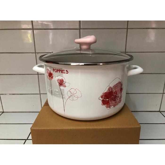 Panci Enamel Cantiik Kualitas Ekspor Kedawung Ft 20 Cm Poppies & Tutup #Gratisongkir #Sale #Discount