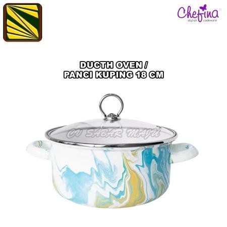 CHEFINA PANCI ENAMEL MARBLE - PANCI KUPING 18,20&24CM,TEMPURA 20CM, GAGANG 16CM DAN STEAMER 22CM +