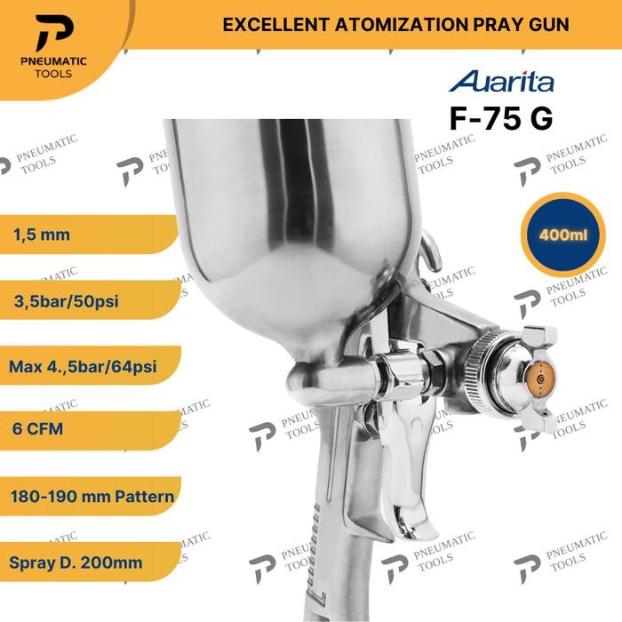SPRAY GUN AUARITA F-75G - EXCELLENT ATOMIZATION SPRAY GUN F75G
