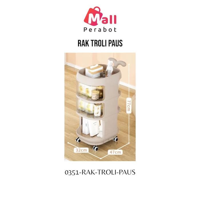 LEMARI SERBAGUNA LIPAT BABY STUFF RAK TROLI PAUS SUSUN RUANG TAMU RODA