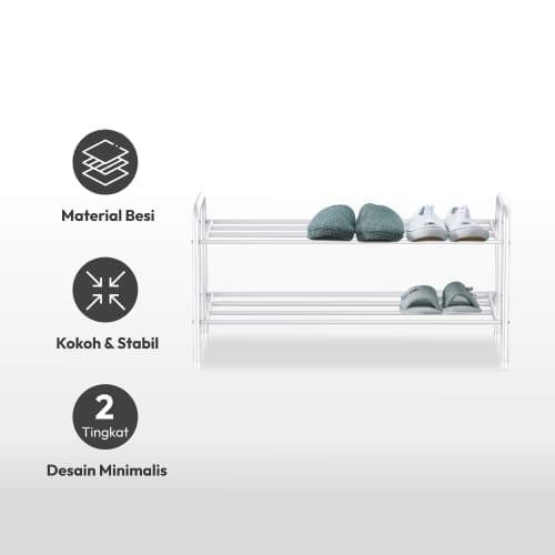 Rak sepatu 2 tingkat minimalis