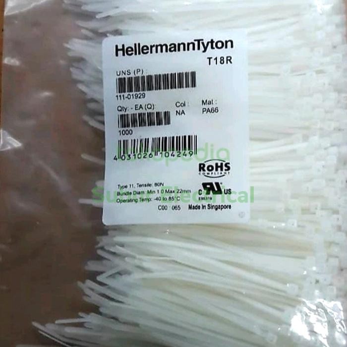 

Hellermann Tyton Insulok T18R Putih/T18R-W Isi 1000 Kabel Ties Cable