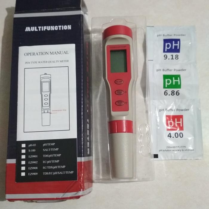 pH/TDS/EC/Temperature Digital Meter 4 in 1 Kode 1246
