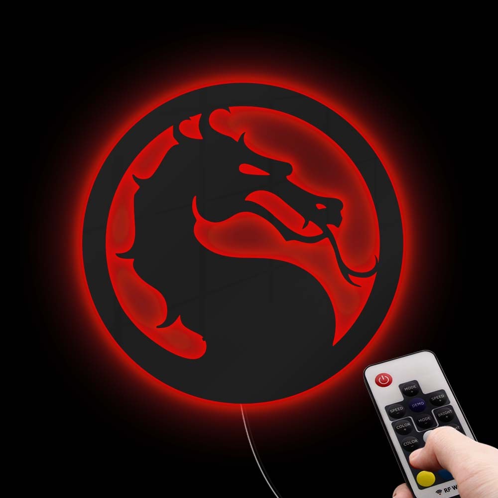 Evil Dragon Led Neon Lighting Sign For Game Room Fighting Combat Game Video Decorative Wall Mirror