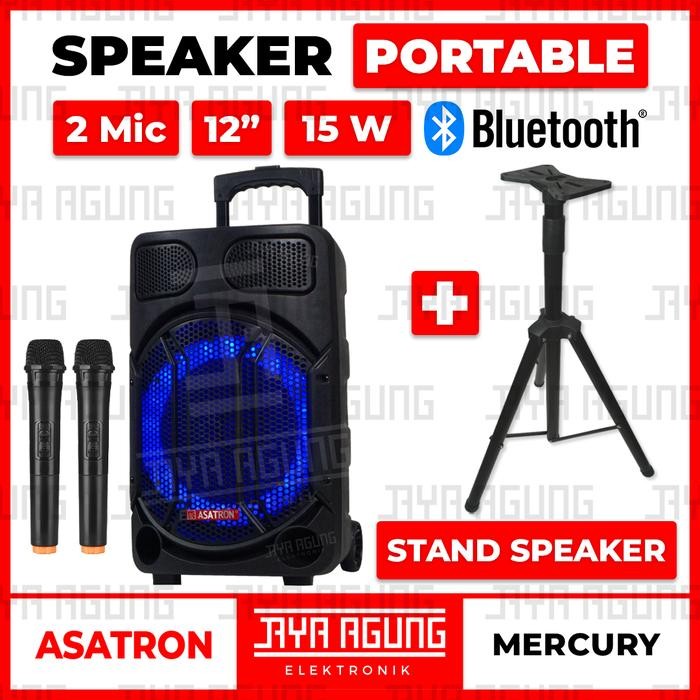 Speaker Portable Bluetooth Karaoke 2 C Usb 12 In Asatron Mercury