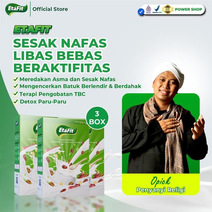 

Etafit - 3 Box - Solusi Paru Paru & Nafas Sehat - Susu Kambing Etawa Bubuk Asli 100% Murni Original
