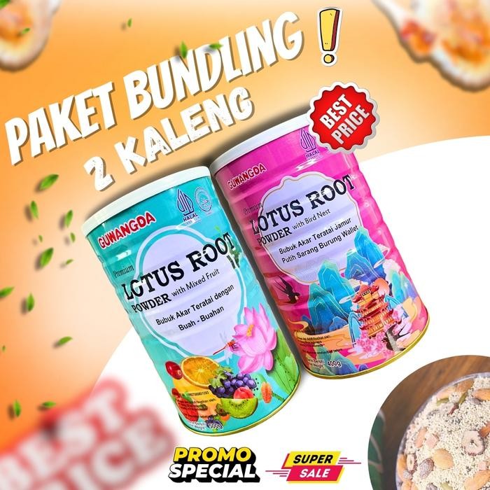 

Bundling 2 Kaleng Oufen Lotus Root Powder / Bubuk Akar Teratai Almond Kurma Merah Air Strawberry