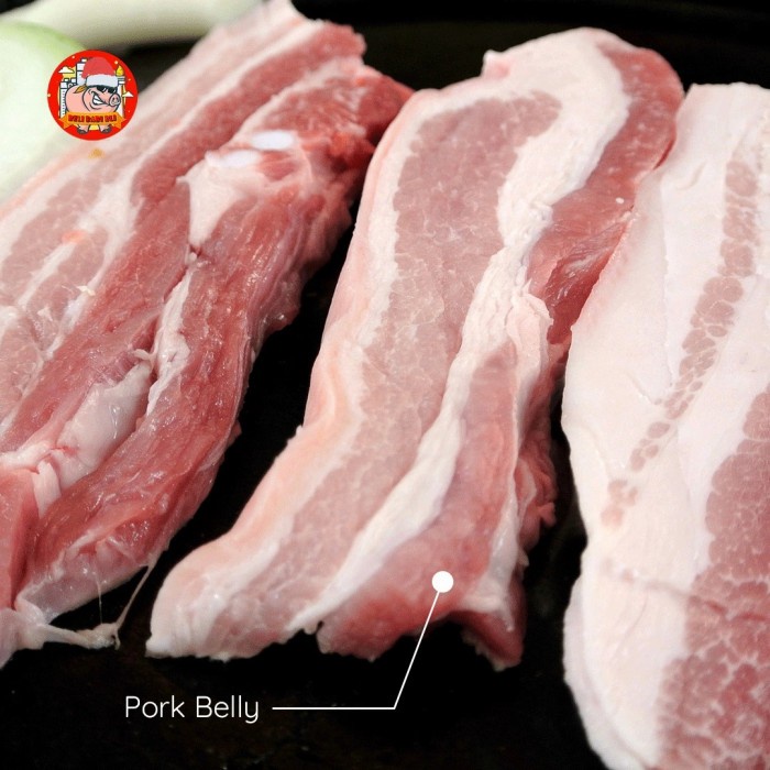 

SAMGYEOPSAL PORK BELLY SAMCAN SLICE 1.5 CM KOREAN BBQ ASLI BALI 500 GR KODE 1446