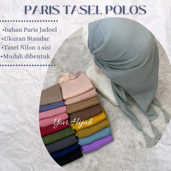 kerudung segi empat premium paris katun tasel jadul paket usaha (20pcs)promo grosir murah kerudung
