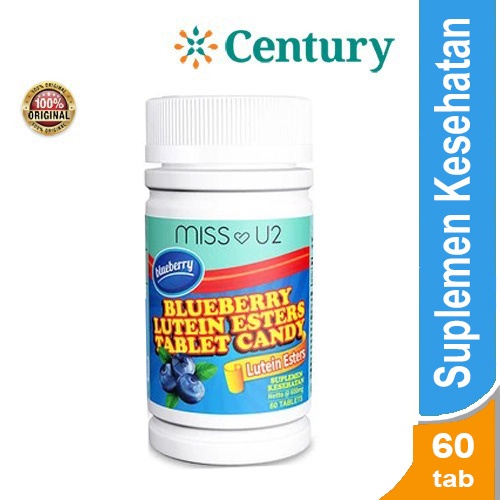 MISS U2 BLUEBERRY LUTEIN ESTERS TABLET CANDY 60'S / VITAMIN KESEHATAN MATA