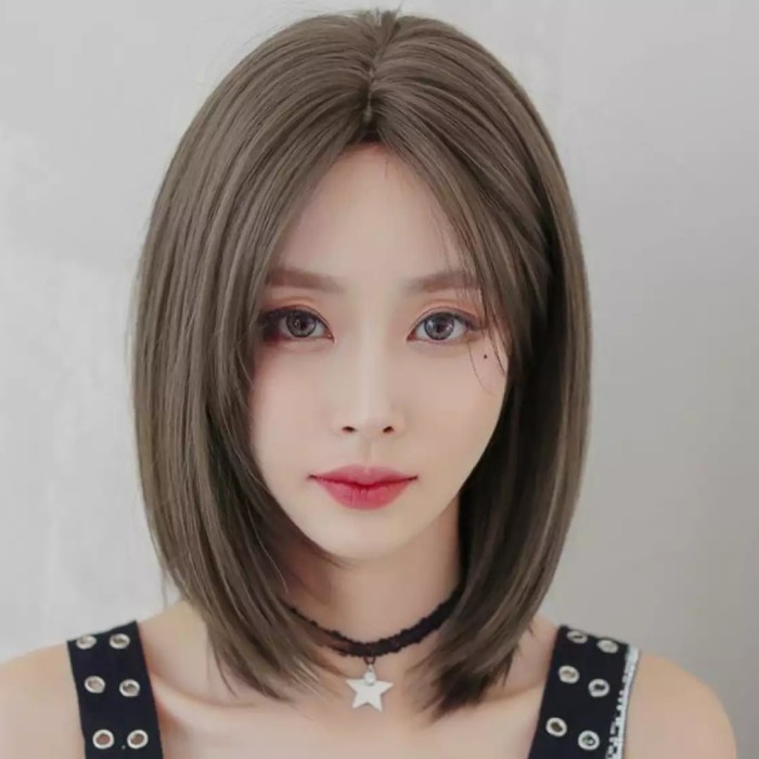 NEW Wig Rambut Palsu Wanita Pendek Sebahu Warna Natural Korea Premium