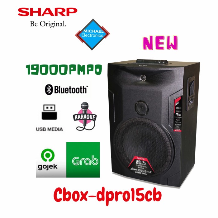 Sharp Audio Speaker CBOX-DPRO15CB 19000W PMPO