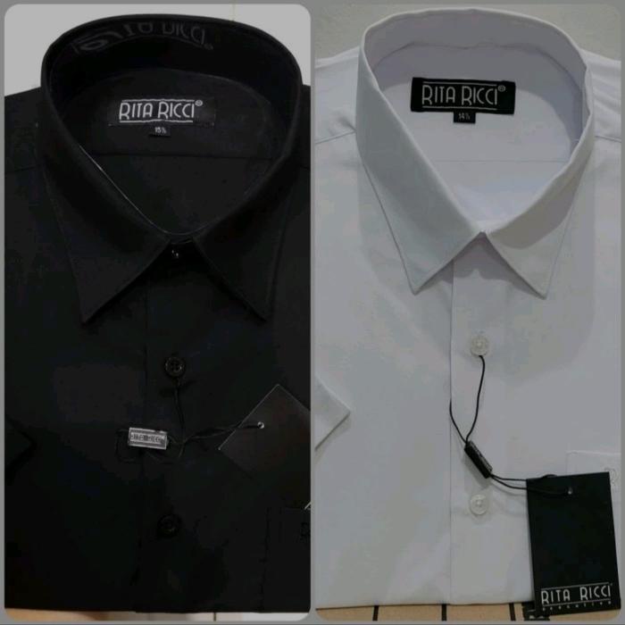 Product Laris Kemeja Pria Rita Ricci Lengan Pendek Hitam Dan Putih Reguler