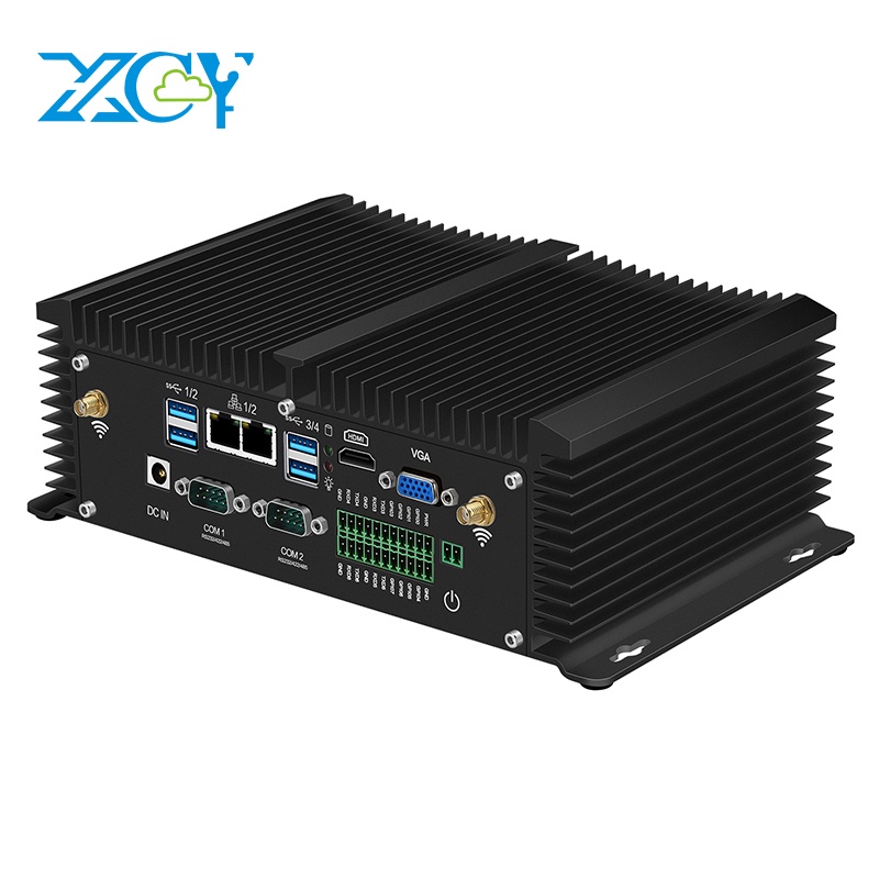 LUXW Industrial Mini PC i7 8550U i5 8250U 6x RS232 RS485 2x LAN GPIO HDMI VGA 8x USB Support WiFi 4G