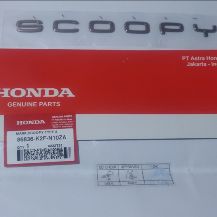 Emblem Logo Scoopy New 2021 Original Ahm