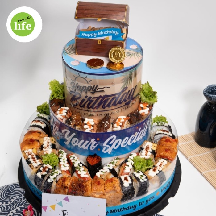 

TREASURE SUSHI BIRTHDAY CAKE / KUE ULANG TAHUN KODE 1080