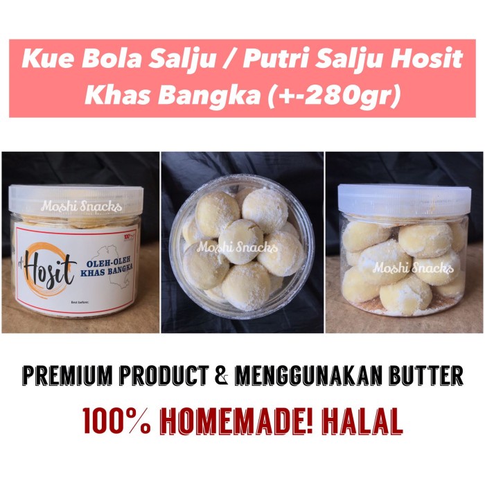 

KUE BOLA SALJU HOSIT KHAS BANGKA COOKIES PUTRI SALJU LUMER KUE KERING KODE 1370
