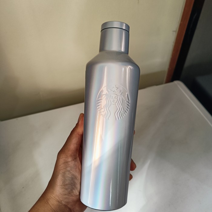 Starbucks X Corkcicle Silver Glossy Prismatic Tumbler