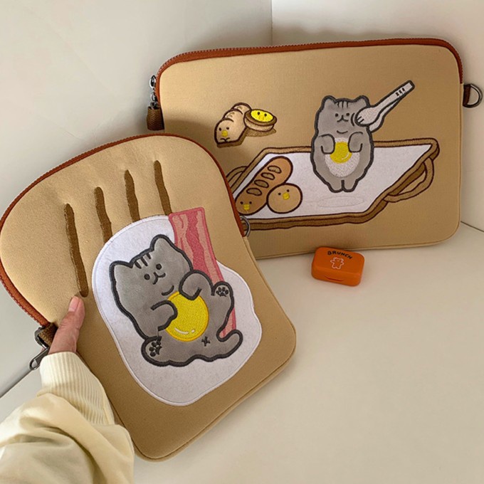 Termurah Tas Selempang Sleeve Shoulder Bag Laptop Wanita 12 13 13.3 14 Inch Brown Cat Lucu Karakter