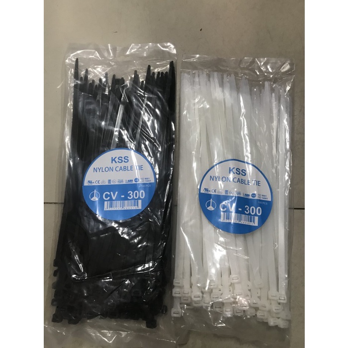 

Kabel Ties 300 x 7.6 Warna Putih/Hitam @100pcs Kode 993
