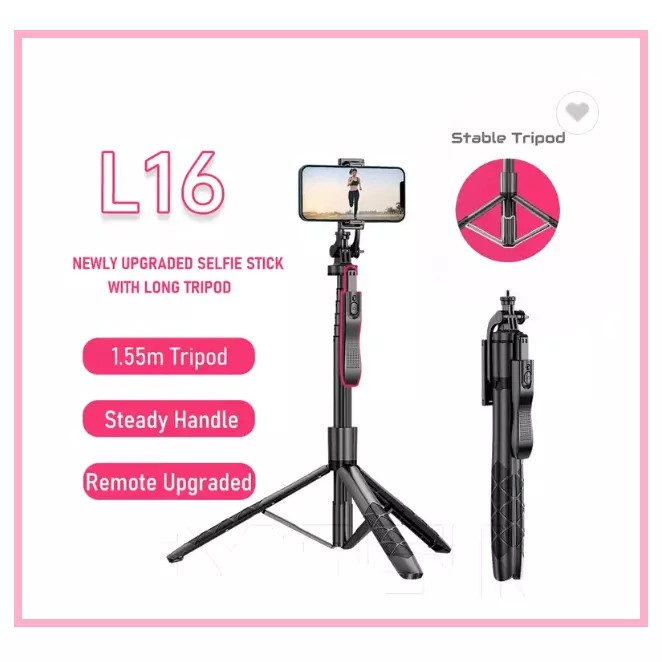 (CAUR) L16 SELFIE STICK 1,5METER / TONGSIS TRIPOD BLUETOOTH SELFIE