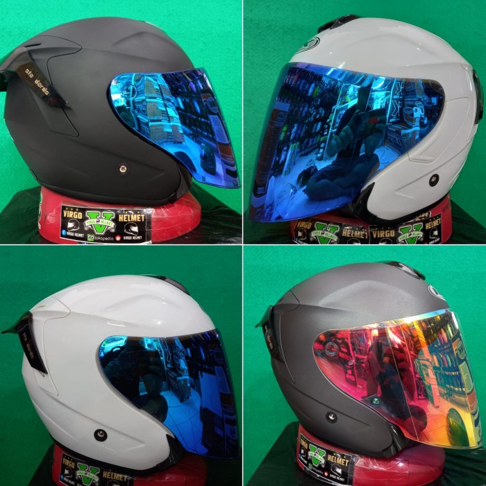 Helm Ink Dynamic Solid White + Visor Iridium + Spoiler Paket Ganteng
