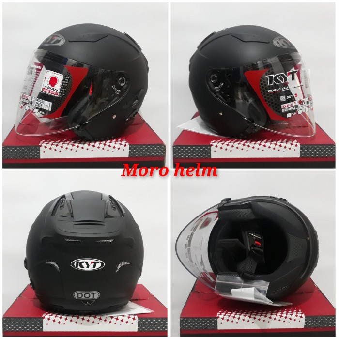 Helm Kyt Galaxy Slide Solid Double Visor Hitam Doff
