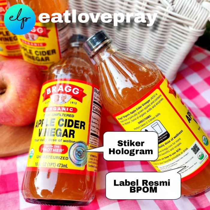 

BRAGG APPLE CIDER VINEGAR ( ACV ) 473 ml Cuka Apel Organik