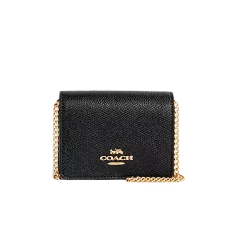 Mini Wallet On A Chain Black