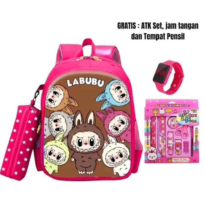 

LIMITED EDITION Tas Ransel Fashion Anak LABUBU LABUBU Tas Ransel sekolah Anak Perempuan TK SD Free