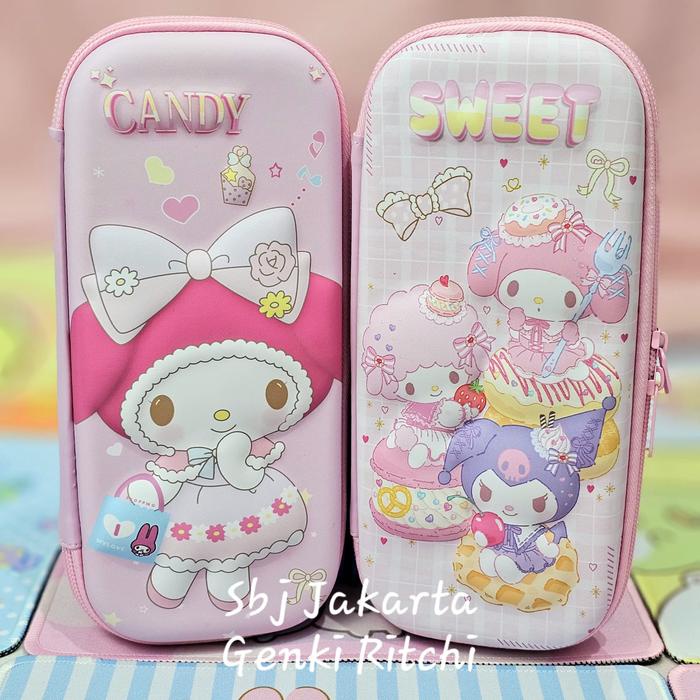 

TERUJI Kotak pensil tempat pensil 3D hardcase waterproof Sanrio kuromi melody Alat Sekolah