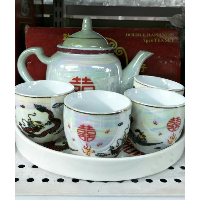 TERBARU Tepai Set Keramik 7 Pcs - Tea set untuk acara wedding/pernikahan PROMO