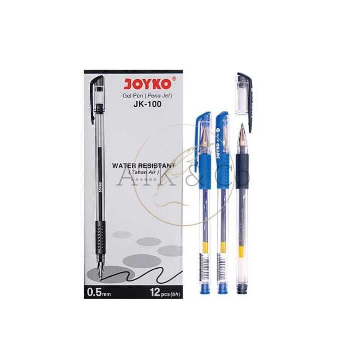 

TERBARU! Pulpen Gel Joyko JK-100 0.5mm - Bolpen Pena Gel Hitam Biru 0,5 mm