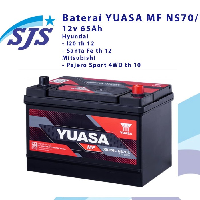 Aki Yuasa Mf Ns70L Kering 65Ah Mobil Hyundai Santafe