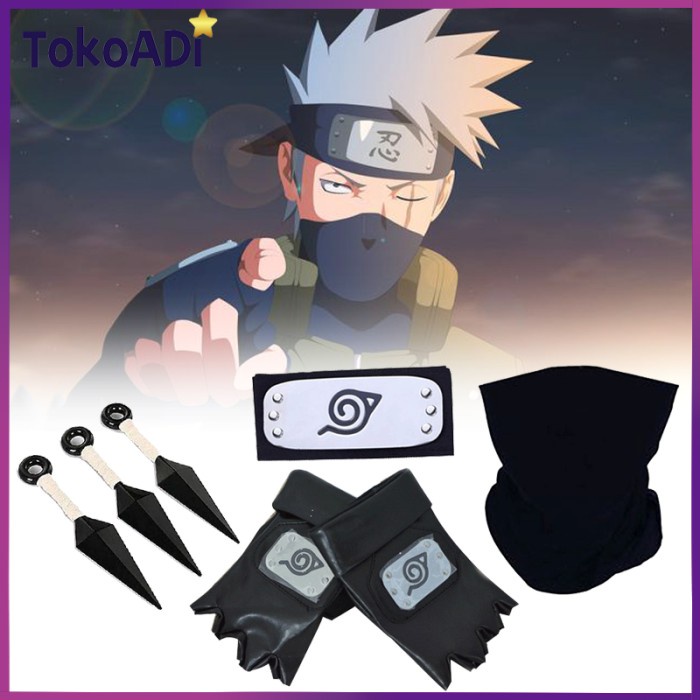 Set 7Pcs Cosplay Kakashi Naruto Headband Kakashi Mask Kakashi Gloves