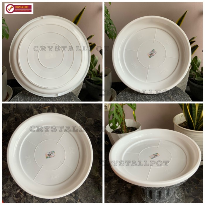 TATAKAN ALAS POT BUNGA NKT 40 PUTIH 37CM UNTUK POT 40CM - NKT PUTIH 40