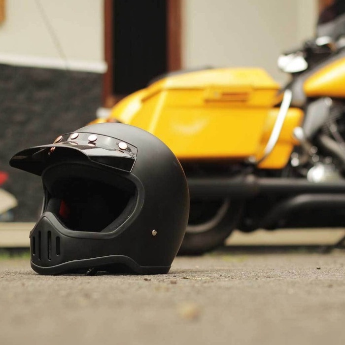 Helm Cakil M50 Black Doff Original Sni