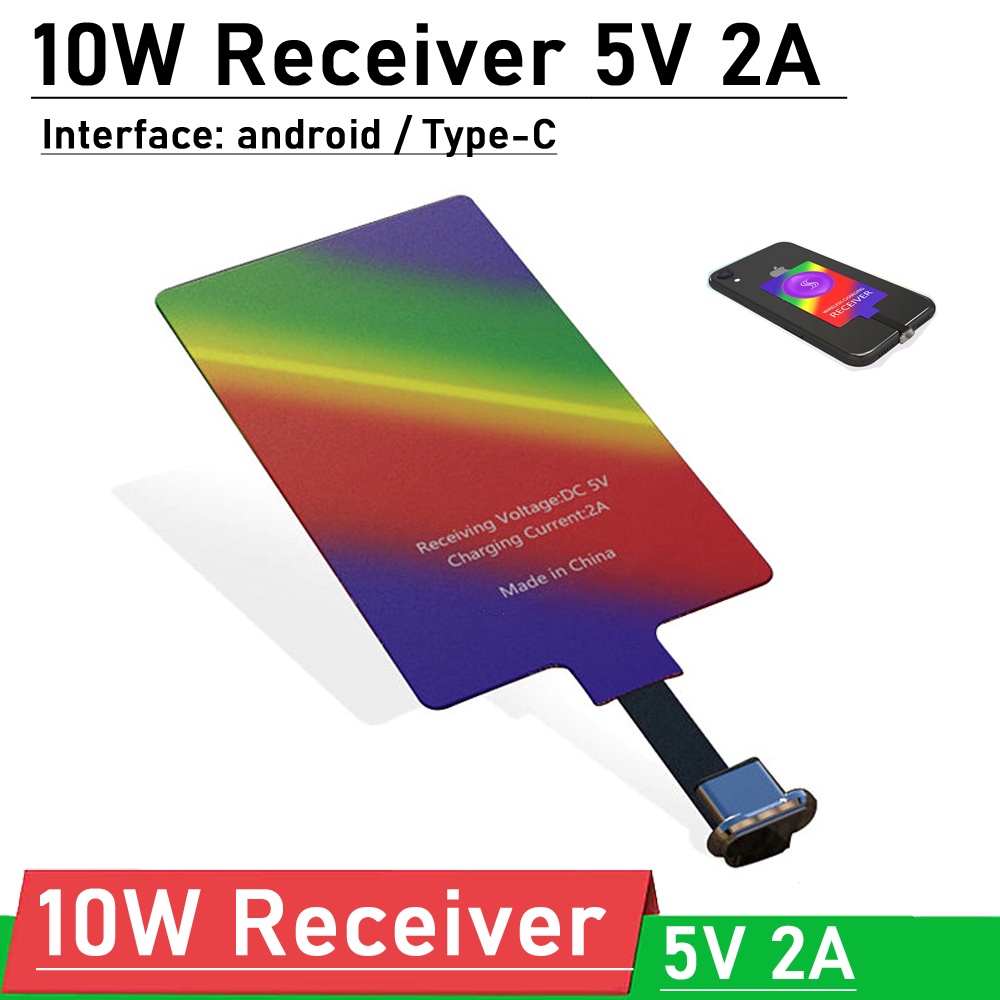 PRF 10W 5V 2A Qi Wireless Charger Receiver Pad Android Type-C Fast charging receive module F/ S20 Mo