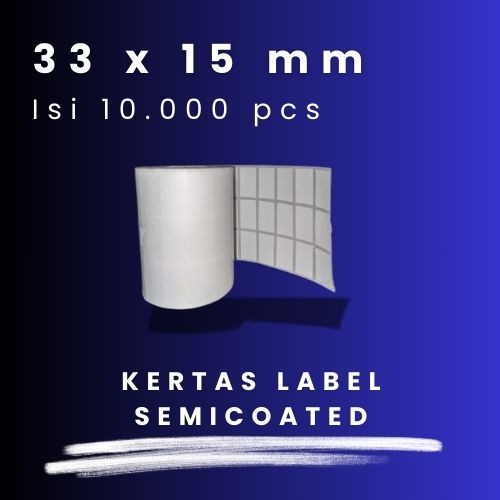 

SC 33 X 15 - 1" @10.000 - 3 Line CORE 1 INCH 33X15MM 33 X 15 MM 3,3X1,5 CM 3,3 X 1,5 CM BARCODE LABEL SEMICOAT STICKER STIKER SC SEMICOATED 10000 PCS