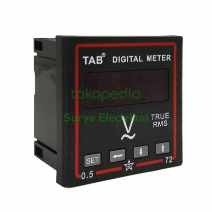 Voltmeter Digital Ac 0 - 600 Volt 72X72 Tab Volt Meter