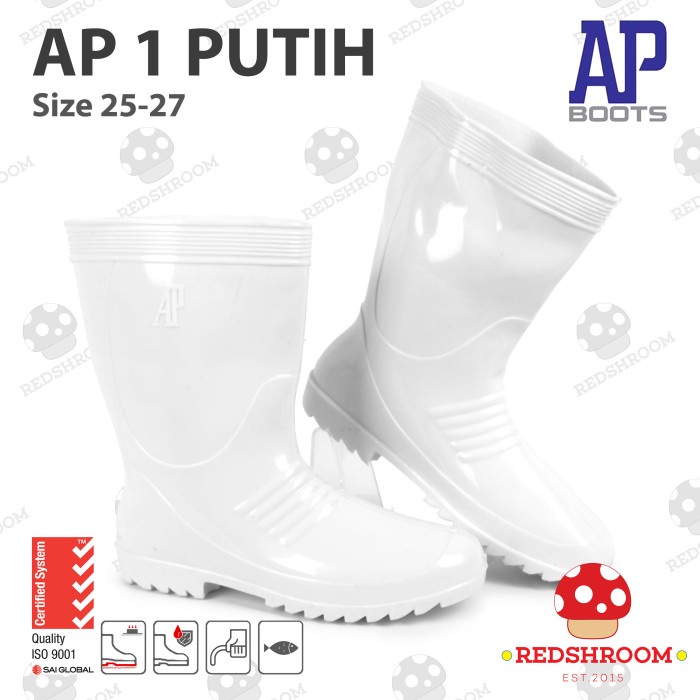 Sepatu Boot Pendek AP BOOTS AP 1 PUTIH PERAIRAN PERIKANAN