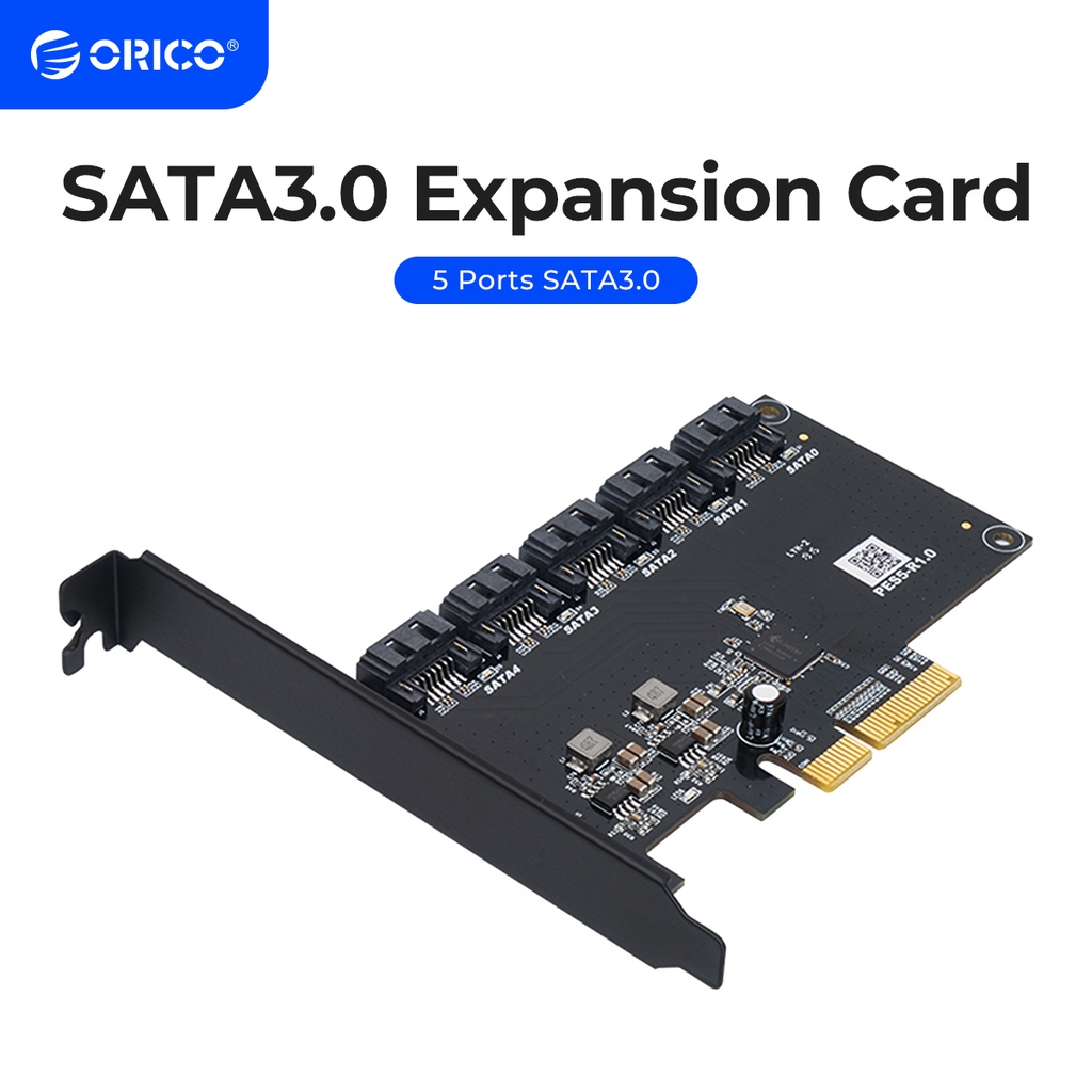ARTA PCI-E to 5-Port SATA3.0 Expansion Card PCI-E X4 Slot Support 6Gbps PCI-E to SATA Adapter HUB