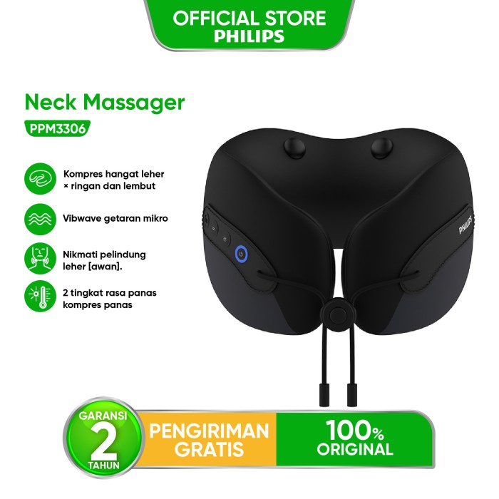 Philips Massage Ppm3306 Pijat Leher Punggung 360 Ring Neck Support