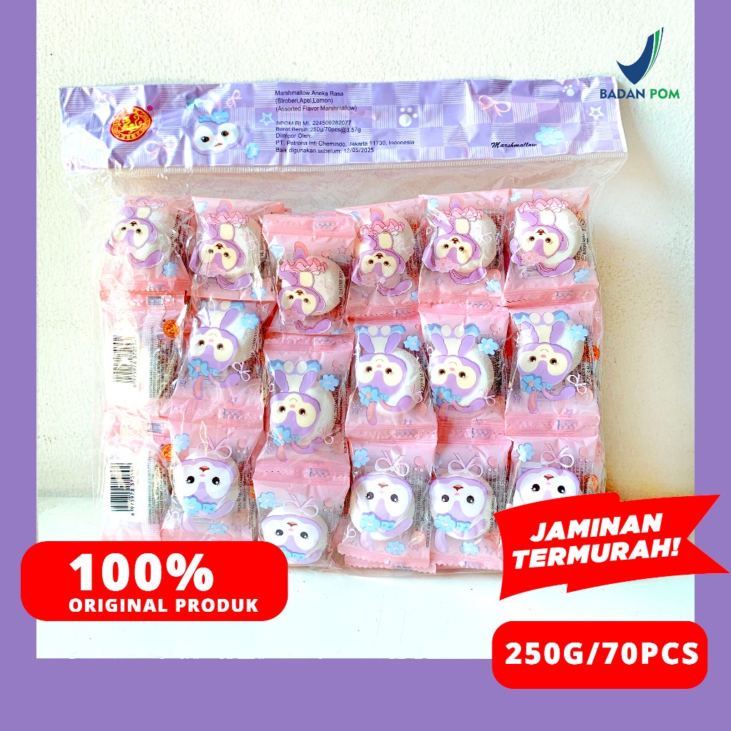 

MARSHMALLOW PANDA / HELLO KITTY/BUNNY ANEKA RASA 250G / 70PCS CHEN LIANG JI